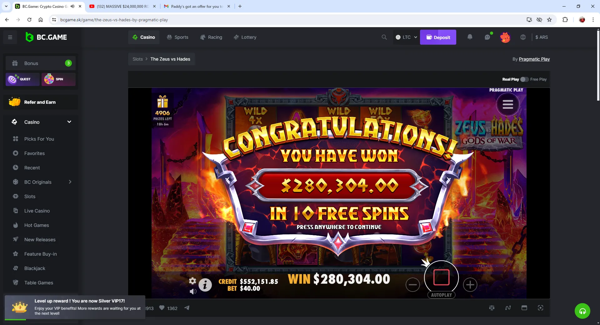 User provided screenshot