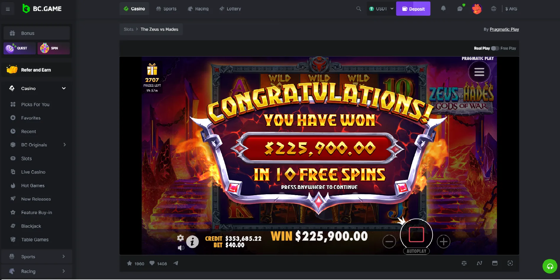 User provided screenshot