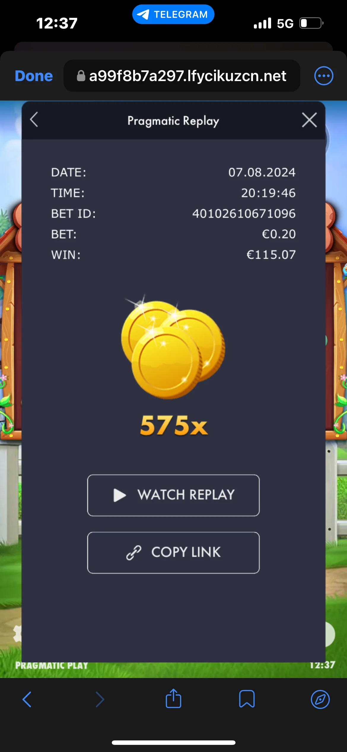 User provided screenshot