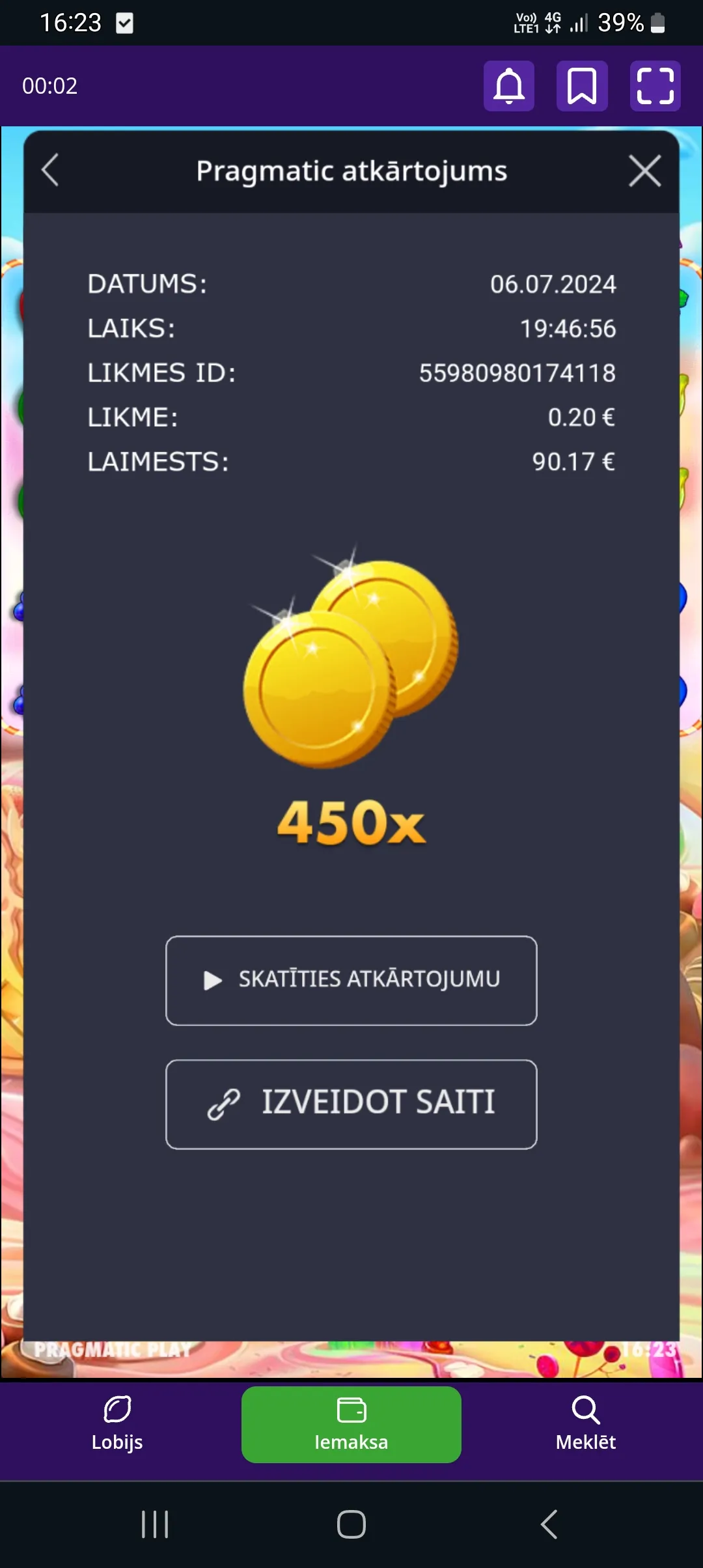 User provided screenshot