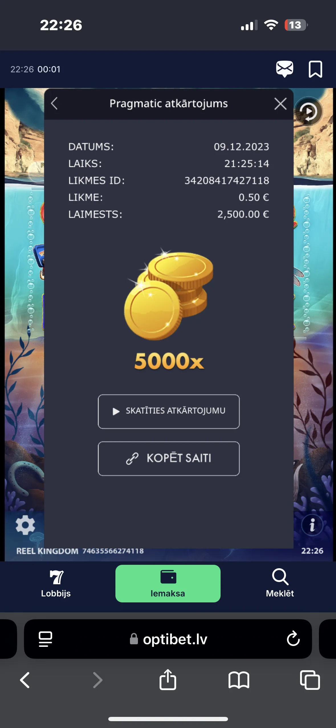 User provided screenshot